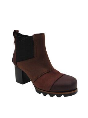 SOREL Women's Burgundy Leather Addington Ankle Boots Booties Size 5 NEW